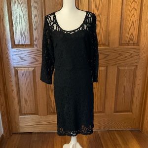LANE BRYANT Black Lace Dress, Size 20